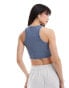 New Look cropped acid racer vest in indigo