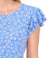 ფოტო #3 პროდუქტის Women's Double Ruffled-Sleeve Printed Knit Top