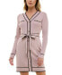 ფოტო #1 პროდუქტის Juniors' Contrast-Tipped Tie-Waist V-Neck Dress