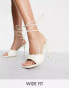 Фото #1 товара Public Desire Wide Fit Gracie heeled sandals in ecru