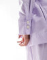 Mango oversized stripe co-ord shirt in lilac