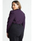 ფოტო #2 პროდუქტის Plus Size Drape Front Blouse