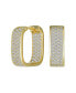 ფოტო #1 პროდუქტის Bridal Micro Pave CZ Inside Out Wide Rectangle Square Huggie Hoop Earrings For Women Wedding Prom Formal Party Yellow Gold Plated Hinge Style