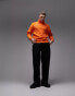 Topman space dye roll neck jumper in orange