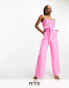 Фото #1 товара Forever New Petite bandeau wide leg jumpsuit in pink