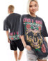 ASOS DESIGN unisex oversized band tee in washed black with Guns N Roses skull graphic prints Черный, M - фото #1