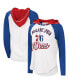 ფოტო #2 პროდუქტის Women's White Philadelphia 76ers MVP Raglan Hoodie Long Sleeve T-shirt