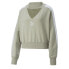 Фото #1 товара Puma Luxe Sport T7 Cropped Crew Neck Sweatshirt Womens Beige Casual Tops 5369866