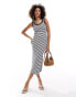 New Look scoop neck midi dress in blue stripe