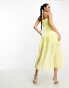 Collective the Label tiered smock midaxi dress in lemon