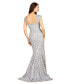 ფოტო #2 პროდუქტის Women's Long Bell Sleeve V-Neck Beaded Gown