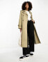 Фото #1 товара Mango oversized longline trench coat in beige