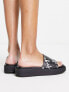 Фото #3 товара HUGO Emma platform sliders in black with script logo