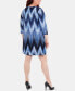 Фото #2 товара Plus Size Chevron-Print Keyhole Shift Dress