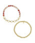 ფოტო #1 პროდუქტის Multi Pink Quartz Girl Mom Stone and Beaded Stretch Bracelet Set