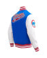 ფოტო #3 პროდუქტის Men's Royal Chicago Cubs Script Tail Wool Full-Zip Varity Jacket