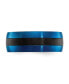 ფოტო #3 პროდუქტის Black Fiber Blue IP-plated Stainless Steel 8mm Band Ring