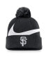 Men's Black San Francisco Giants Swoosh Peak Cuffed Knit Hat with Pom