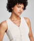 Фото #3 товара Women's Button-Down Linen-Blend V-Neck Vest