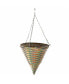 Фото #1 товара Woven Plastic Rattan Hanging Basket, 12in Diameter