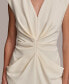 ფოტო #5 პროდუქტის Women's Pleat-Front Cap-Sleeve Sheath Dress