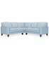 Фото #2 товара Ashlinn 94" 3-Pc. Pastel Leather Sectional, Created for Macy's