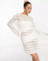 Фото #4 товара Style Cheat crochet tie back mini dress in white