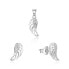 Silver jewelry set angel wings AGSET64 / 1L (pendant, earrings)