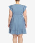 Plus Size Ruffle Sleeve Knee-Length Dress