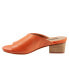 Softwalk Parker S2003-840 Womens Orange Leather Slip On Heeled Sandals Shoes