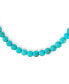 ფოტო #2 პროდუქტის Blue Compressed Turquoise Round Gem Stone 10MM Bead Strand Necklace Western Jewelry For Women Silver Plated Clasp 16 Inch