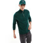 Фото #4 товара ASOS DESIGN sweatshirt with half zip in forest green