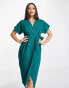 Фото #8 товара Closet London Tall kimono wrap dress in emerald