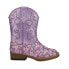Фото #1 товара Roper Lavender Glitter Floral Square Toe Cowboy Toddler Girls Purple Casual Boo