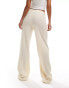 Фото #2 товара ASOS DESIGN beach textured mid rise wide leg trousers in tan