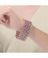 ფოტო #2 პროდუქტის Sterling Silver 18K Rose Plated Pink Cubic Zirconia 8-Row Tennis Bracelet