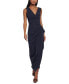Фото #3 товара Women's Gathered Side-Slit V-Neck Gown