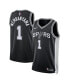 Фото #1 товара Men's and Women's Victor Wembanyama Black San Antonio Spurs 2023 NBA Draft First Round Pick Swingman Jersey - Icon Edition