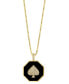 ფოტო #2 პროდუქტის EFFY® Men's Diamond (1/3 ct. t.w.) & Enamel Spade 22" Pendant Necklace in 14k Gold