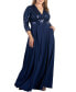 ფოტო #1 პროდუქტის Women's Plus Size Paris Pleated Sequin Gown