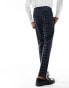 Фото #5 товара ASOS DESIGN skinny windowpane check suit trouser in navy