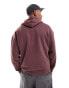 ASOS DESIGN essential oversized hoodie in acid wash burgundy