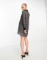 Фото #4 товара Monki long sleeve lace detail collared maxi dress in black