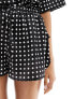 ASOS DESIGN satin short in spot print co-ord