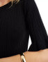 Фото #4 товара Vero Moda Aware knitted lettuce edge top co-ord in black