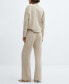 ფოტო #2 პროდუქტის Women's Elastic-Waist Straight Pants