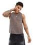 ASOS DESIGN knitted vest in metallic mesh in multi