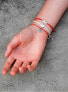 Фото #3 товара Плетеный браслет с красным / стальным пером