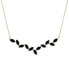 ფოტო #1 პროდუქტის Onyx Marquise 17" Collar Necklace in 14k Gold-Plated Sterling Silver