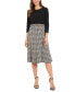 Women's Mixed Media Houndstooth Dress